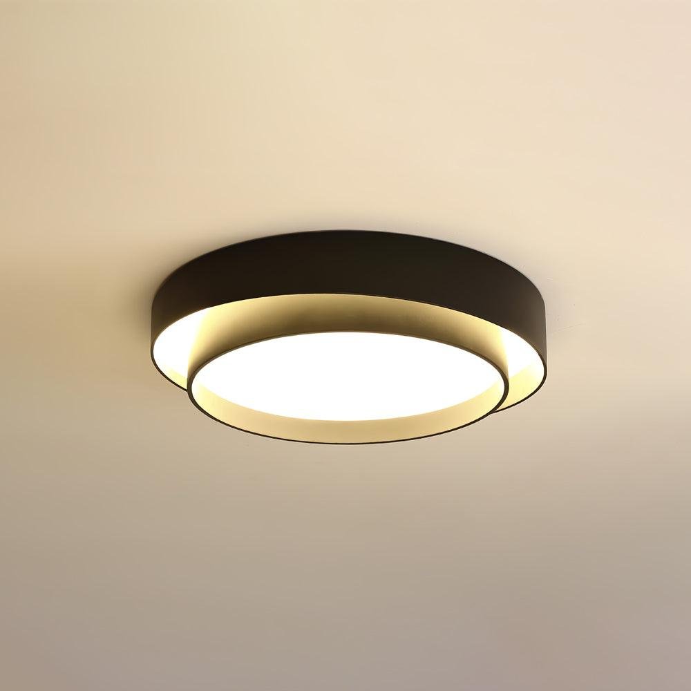 Moderne LED Deckenleuchte mit Doppelring Zylindrisch Angle