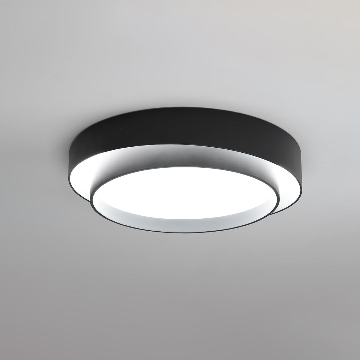 Moderne LED Deckenleuchte mit Doppelring Zylindrisch Full