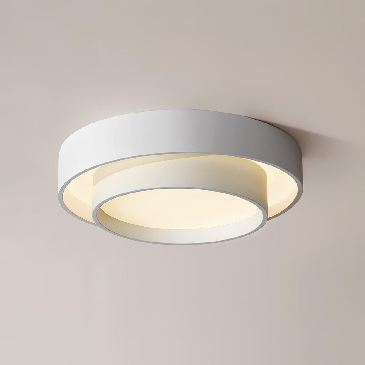 Moderne LED Deckenleuchte mit Doppelring Zylindrisch View 15