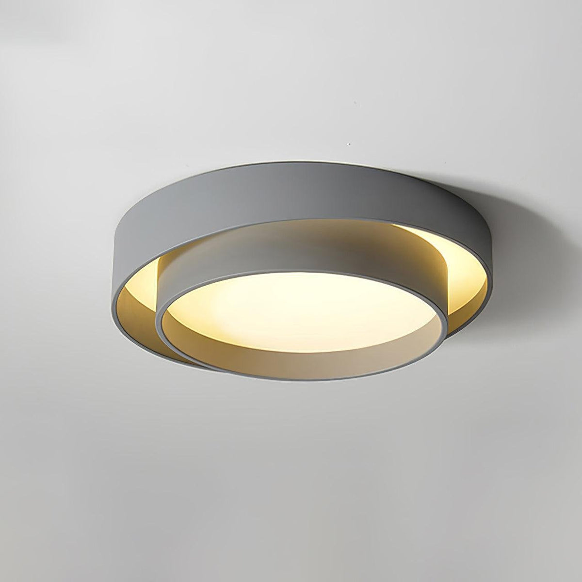 Moderne LED Deckenleuchte mit Doppelring Zylindrisch View 18