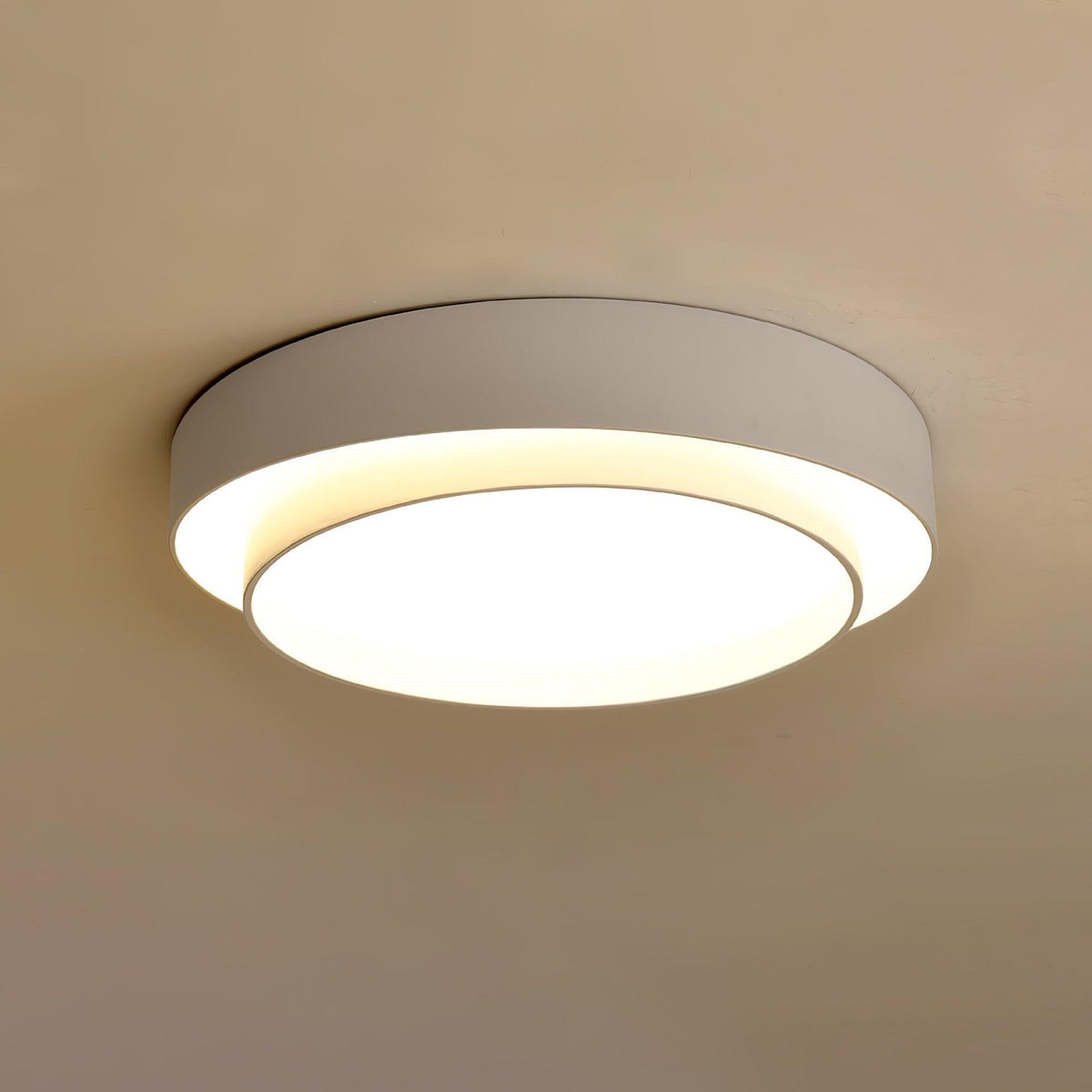 Moderne LED Deckenleuchte mit Doppelring Zylindrisch View 19