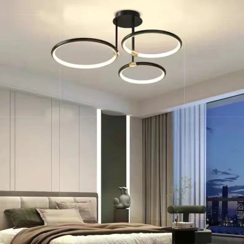 Moderne LED Deckenleuchte mit Ring Design Geometrisch Back
