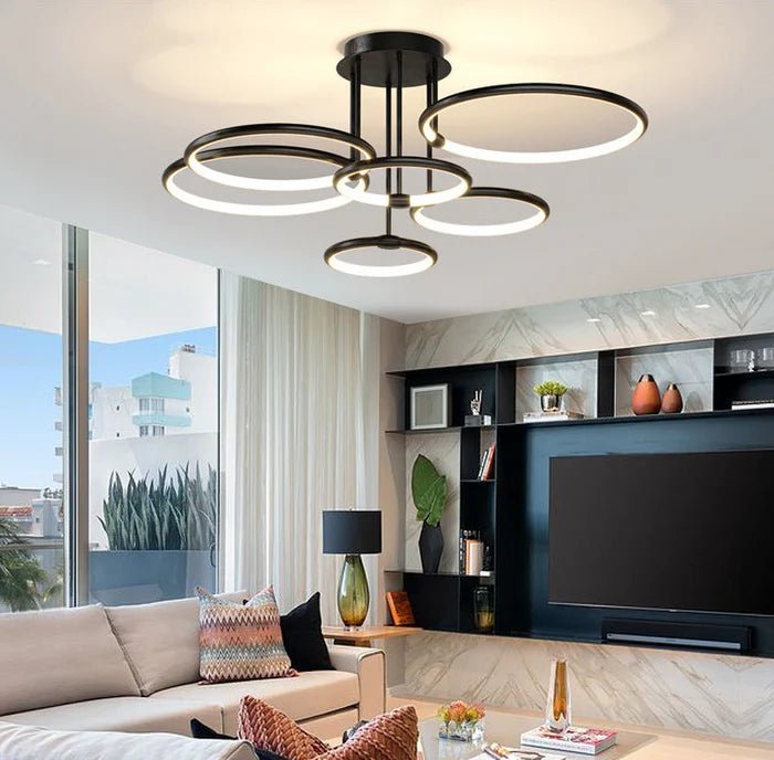 Moderne LED Deckenleuchte mit Ring Design Geometrisch View 12
