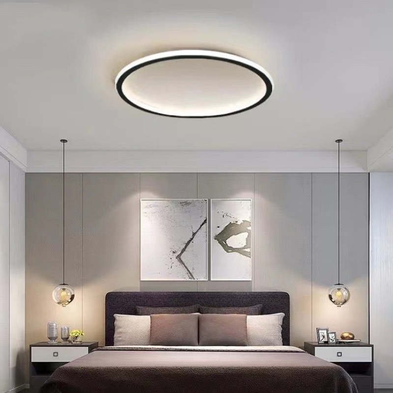 Moderne LED Deckenleuchte Rund mit Ringdesign Front