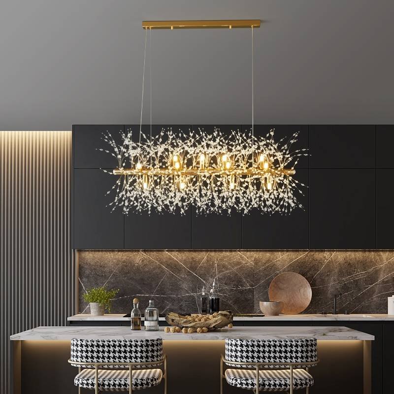 Moderne LED Hängeleuchte mit Pusteblumen Silhouette Back