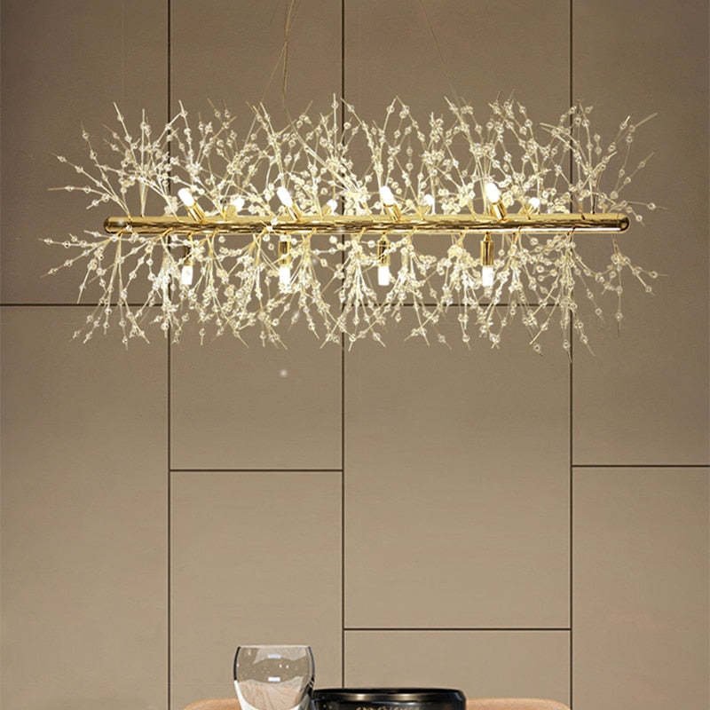 Moderne LED Hängeleuchte mit Pusteblumen Silhouette Lifestyle