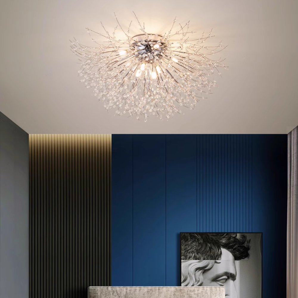 Moderne LED Hängeleuchte mit Pusteblumen Silhouette View 11