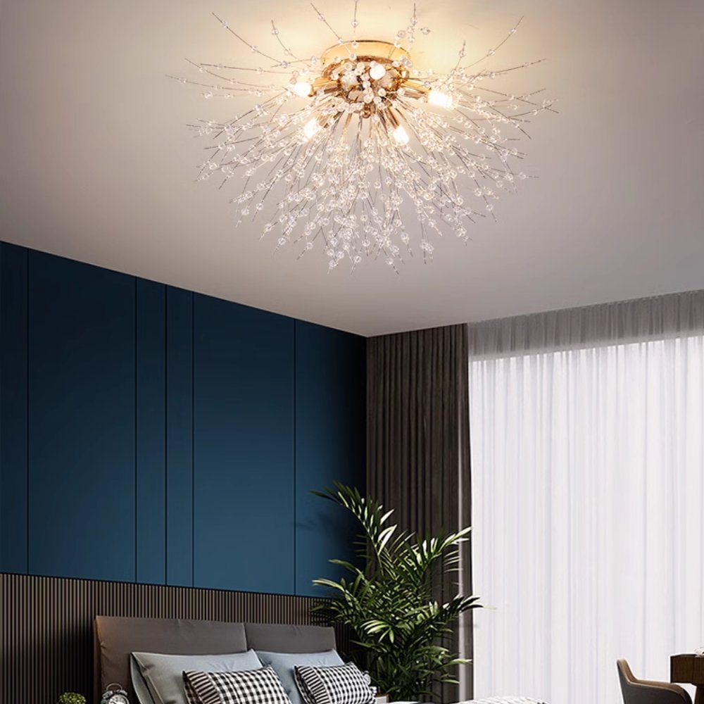 Moderne LED Hängeleuchte mit Pusteblumen Silhouette View 12