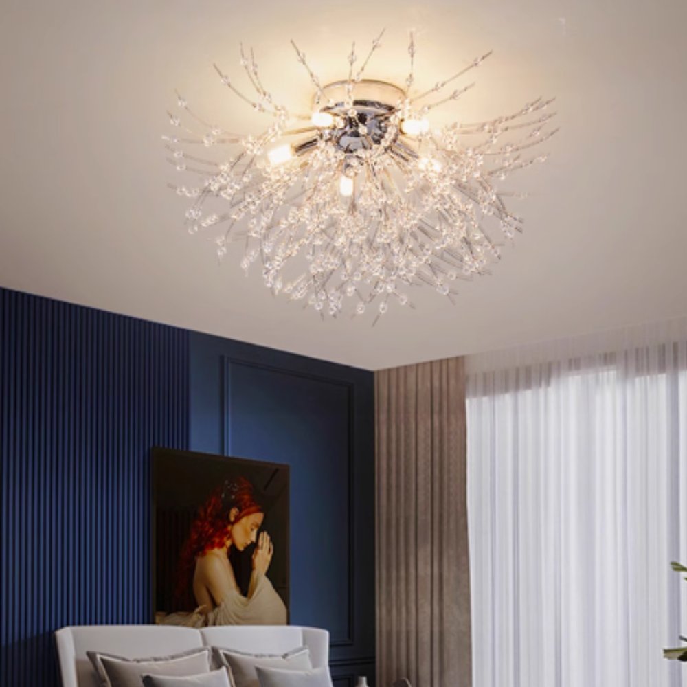Moderne LED Hängeleuchte mit Pusteblumen Silhouette View 16