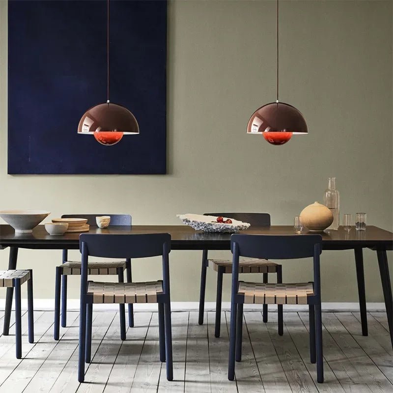 Moderne LED Halbkugel Pendelleuchte Minimalistisch Detail