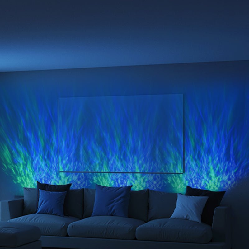 Moderne LED Wandbeleuchtung mit Welleneffekt Projektion Detail