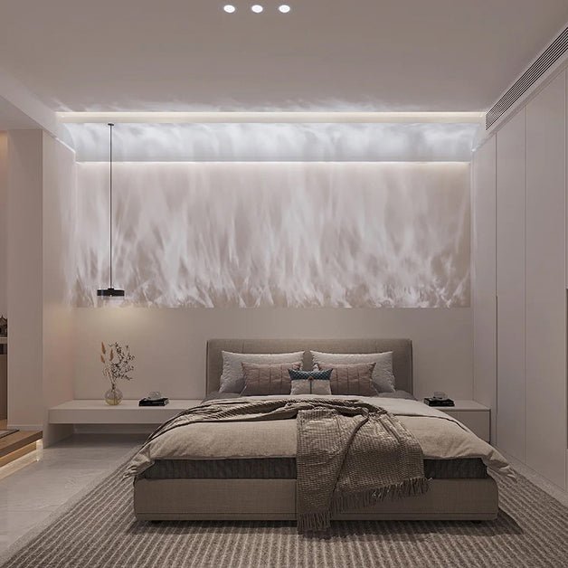 Moderne LED Wandbeleuchtung mit Welleneffekt Projektion Front
