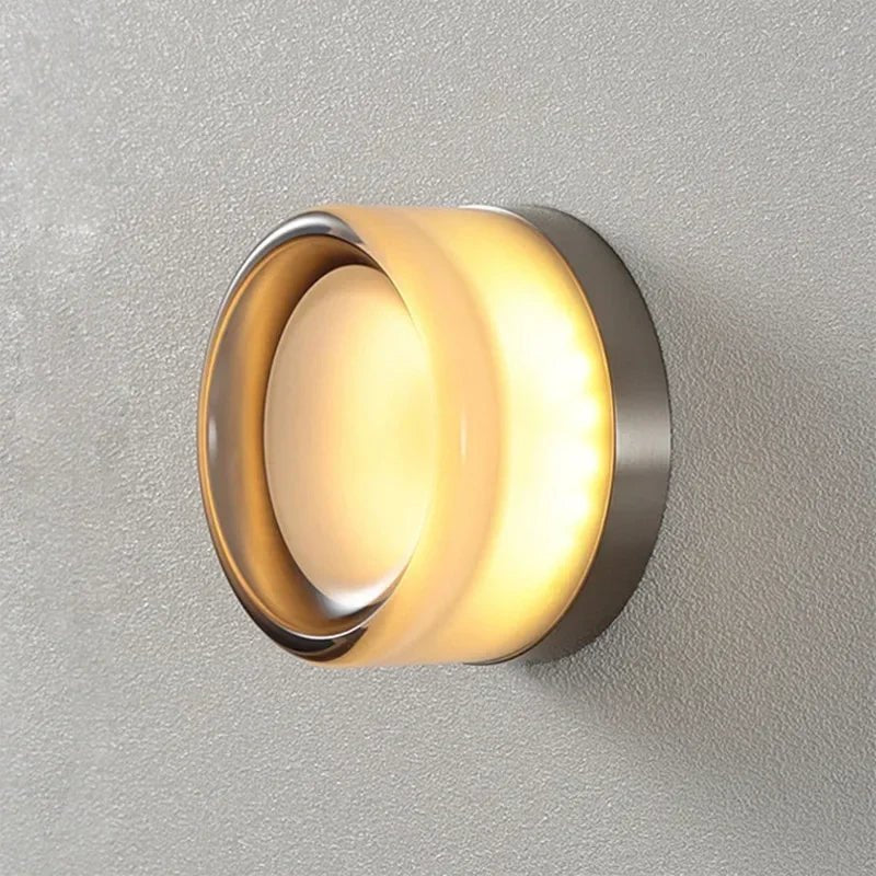 Moderne LED Wandleuchte mit konzentrischen Ringen Side