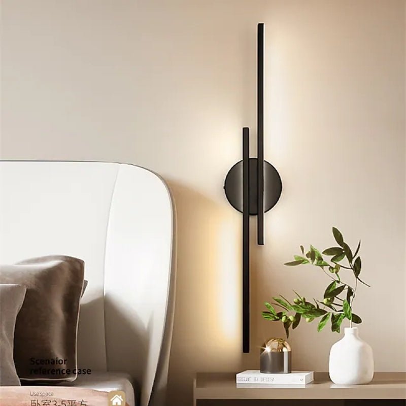 Moderne LED Wandleuchte Schwarz Weiß Linear Detail