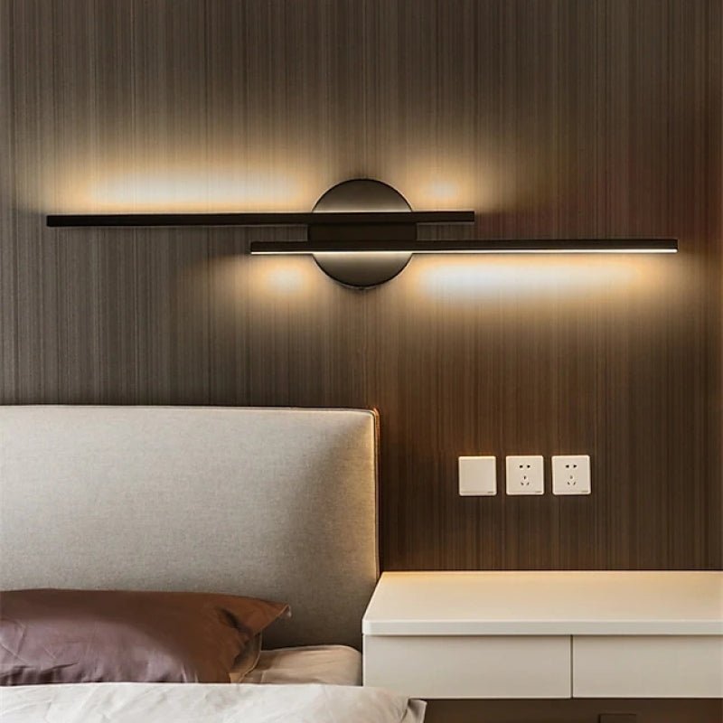 Moderne LED Wandleuchte Schwarz Weiß Linear Lifestyle