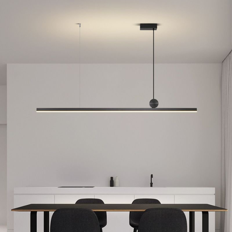 Moderne Metall Acryl Asymmetrische Hängeleuchte Linear Back