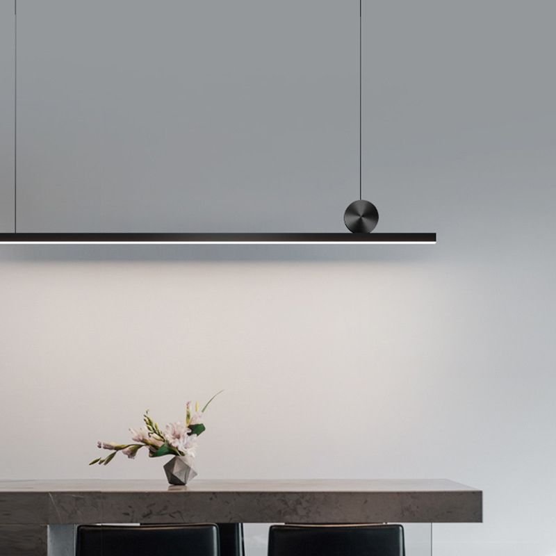 Moderne Metall Acryl Asymmetrische Hängeleuchte Linear Full