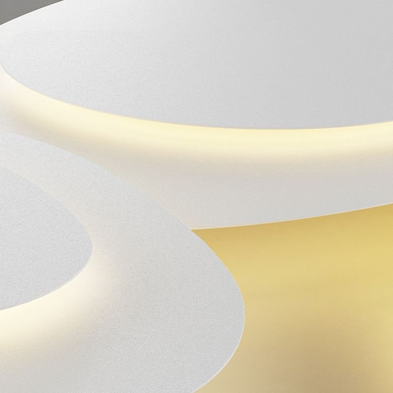 Moderne Metall Deckenleuchte Weiß mit Ringdesign Alternate