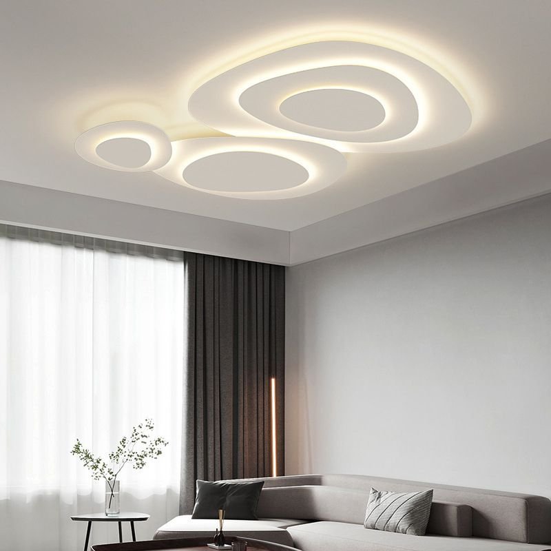 Moderne Metall Deckenleuchte Weiß mit Ringdesign Lifestyle