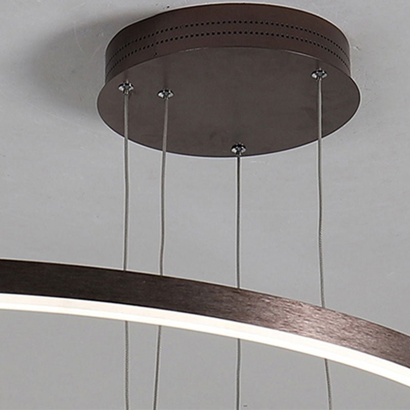 Moderne Metall Hängeleuchte mit Ringen in Schwarz Gold View 33