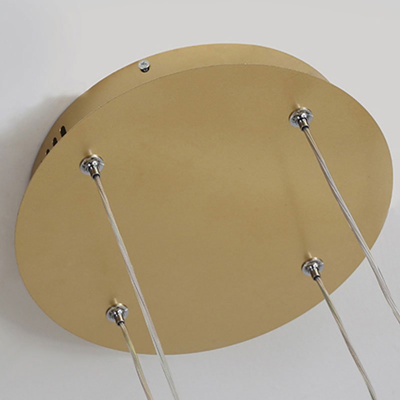 Moderne Metall Hängeleuchte mit Ringen in Schwarz Gold View 35