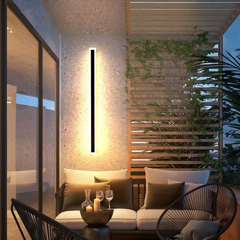 Moderne Metall LED Außenwandleuchte Linear IP65 Angle