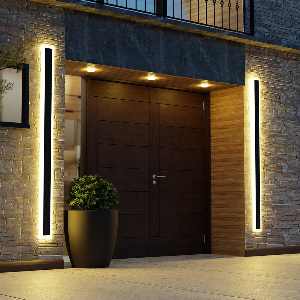 Moderne Metall LED Außenwandleuchte Linear IP65 Detail