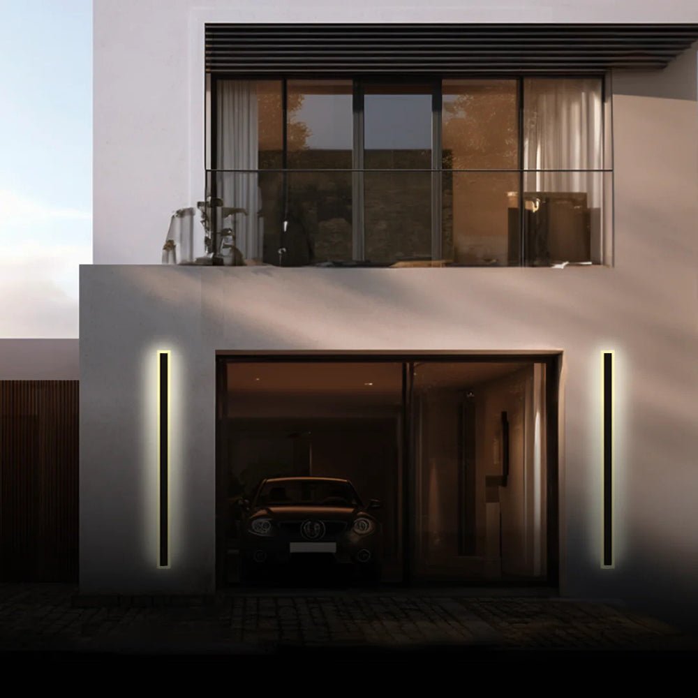Moderne Metall LED Außenwandleuchte Linear IP65 Lifestyle