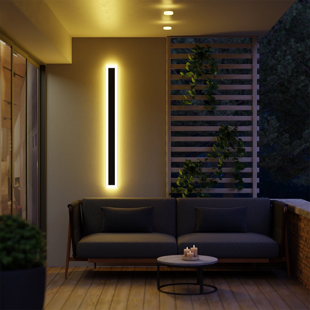 Moderne Metall LED Außenwandleuchte Linear IP65 View 18