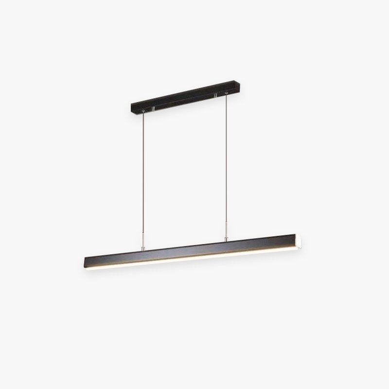 Moderne Metall LED Hängeleuchte Linear in Schwarz Braun Hero
