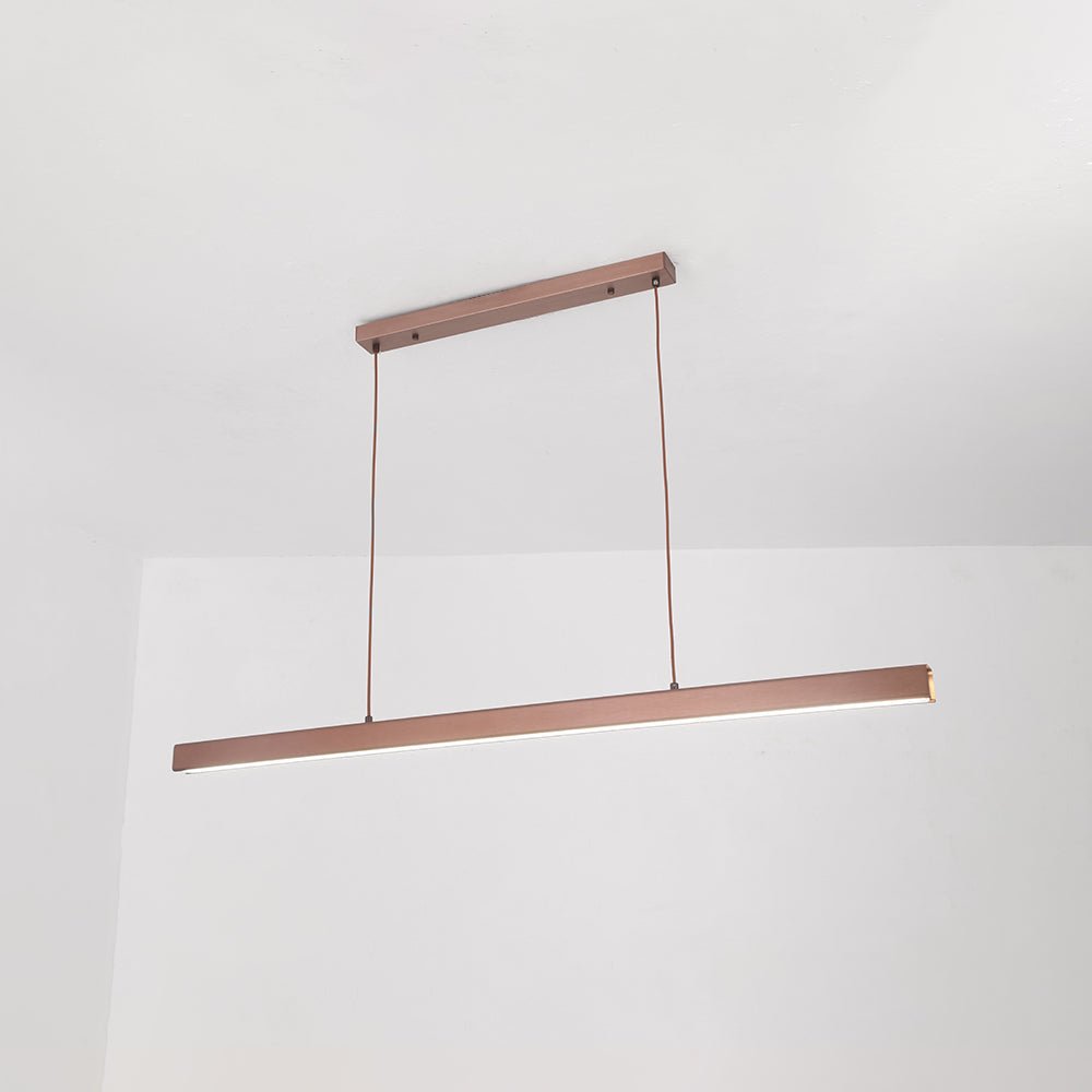Moderne Metall LED Hängeleuchte Linear in Schwarz Braun View 16