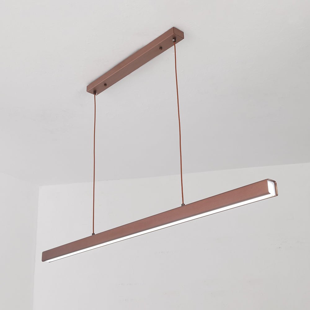 Moderne Metall LED Hängeleuchte Linear in Schwarz Braun View 17