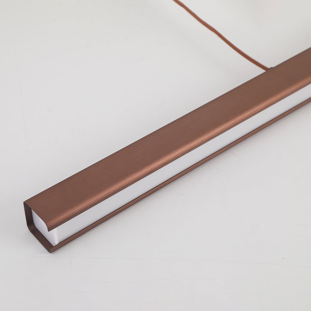 Moderne Metall LED Hängeleuchte Linear in Schwarz Braun View 18