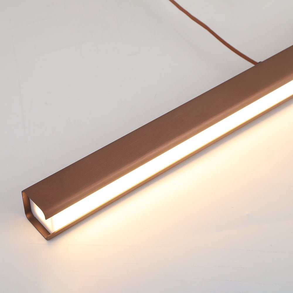Moderne Metall LED Hängeleuchte Linear in Schwarz Braun View 19