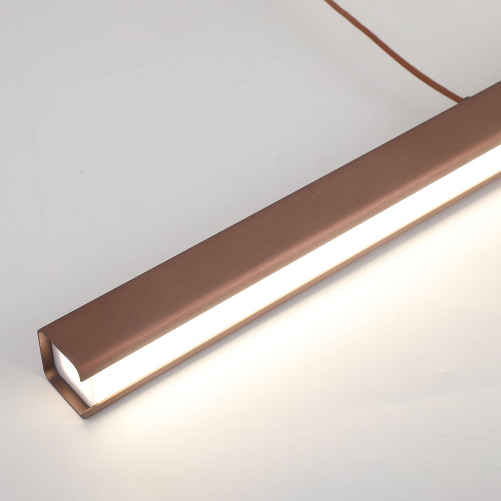 Moderne Metall LED Hängeleuchte Linear in Schwarz Braun View 20