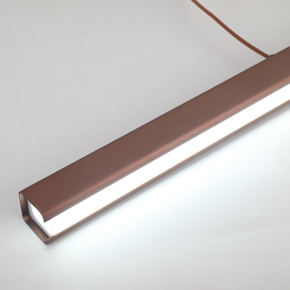 Moderne Metall LED Hängeleuchte Linear in Schwarz Braun View 21