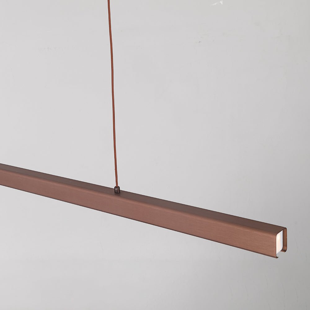 Moderne Metall LED Hängeleuchte Linear in Schwarz Braun View 24