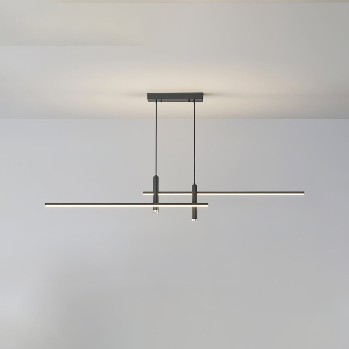 Moderne Metall LED Hängeleuchte Linear mit Spots View 11