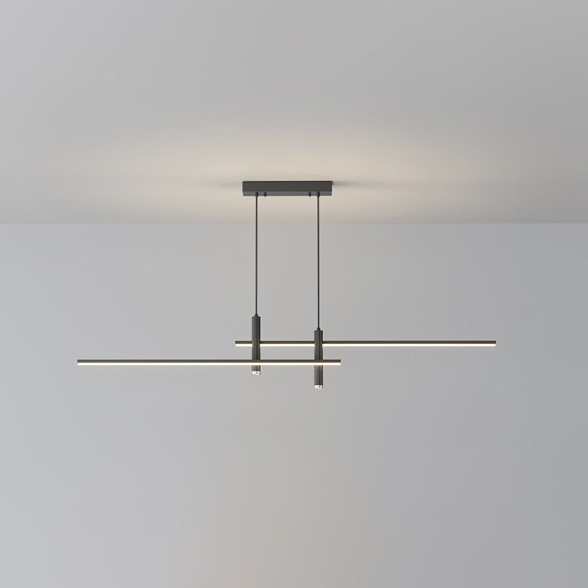Moderne Metall LED Hängeleuchte Linear mit Spots View 12