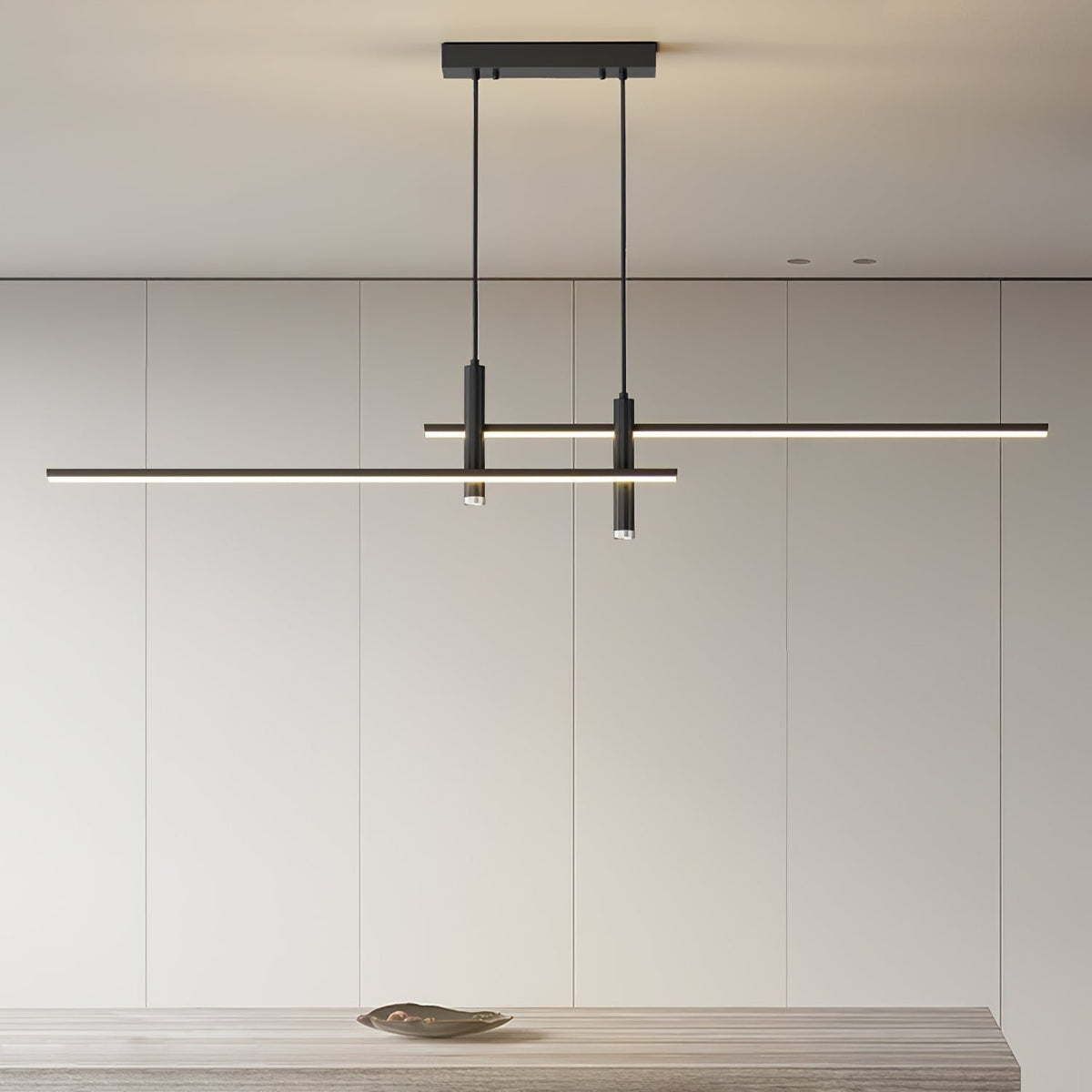Moderne Metall LED Hängeleuchte Linear mit Spots View 14