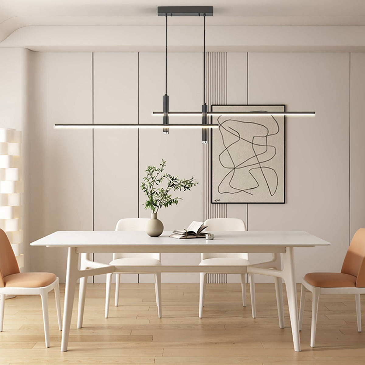 Moderne Metall LED Hängeleuchte Linear mit Spots View 16