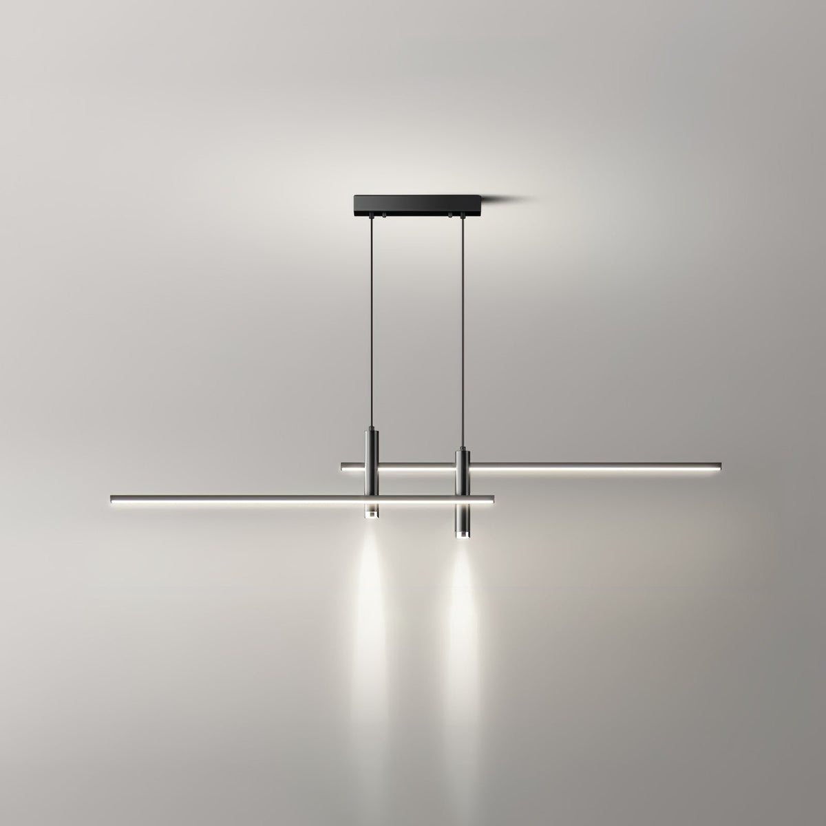 Moderne Metall LED Hängeleuchte Linear mit Spots View 17