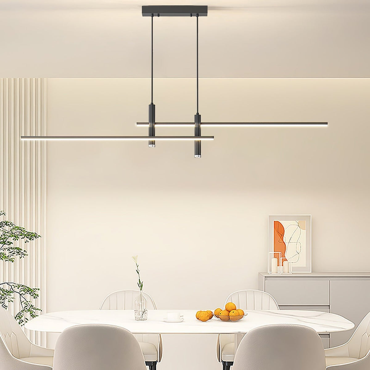 Moderne Metall LED Hängeleuchte Linear mit Spots View 22