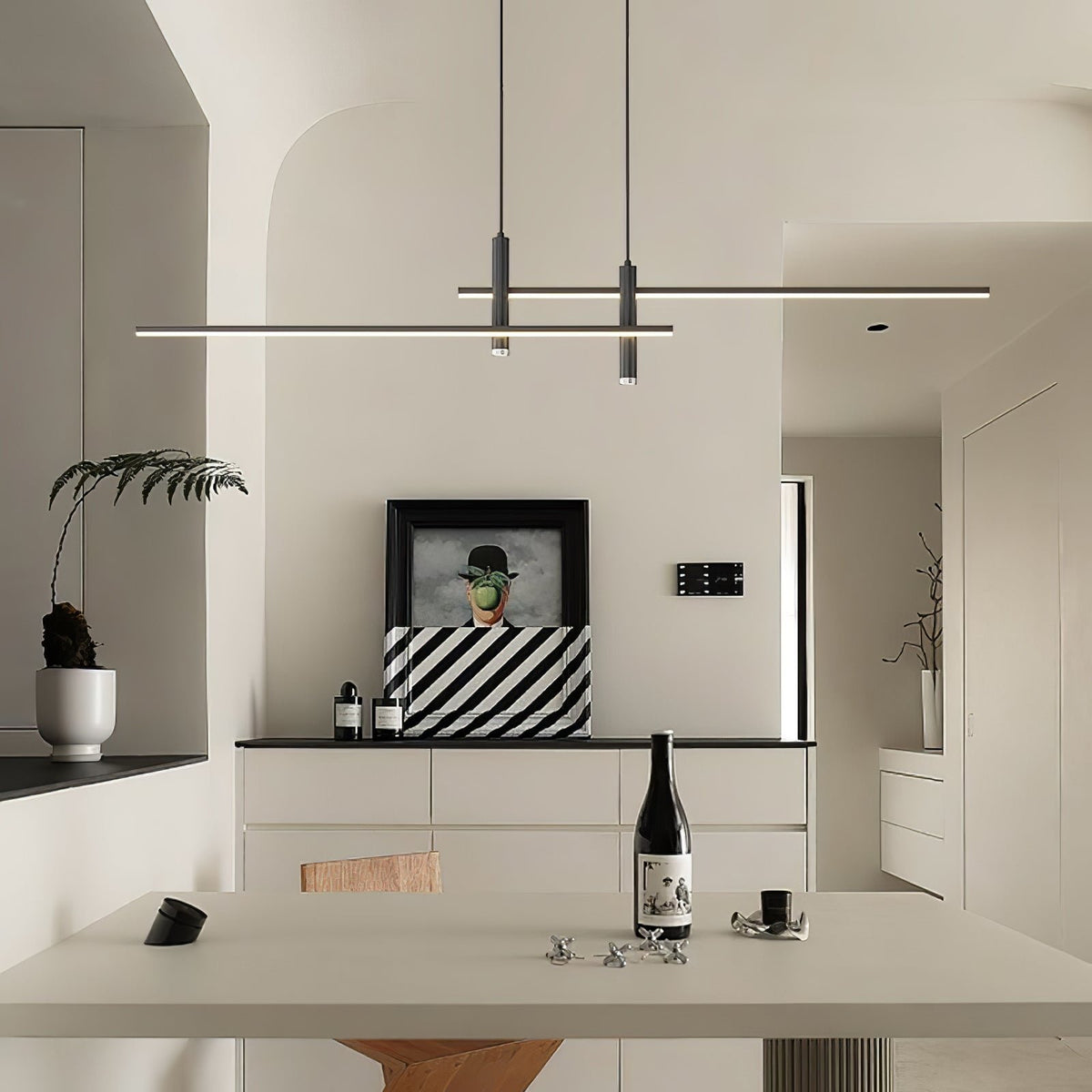 Moderne Metall LED Hängeleuchte Linear mit Spots View 26