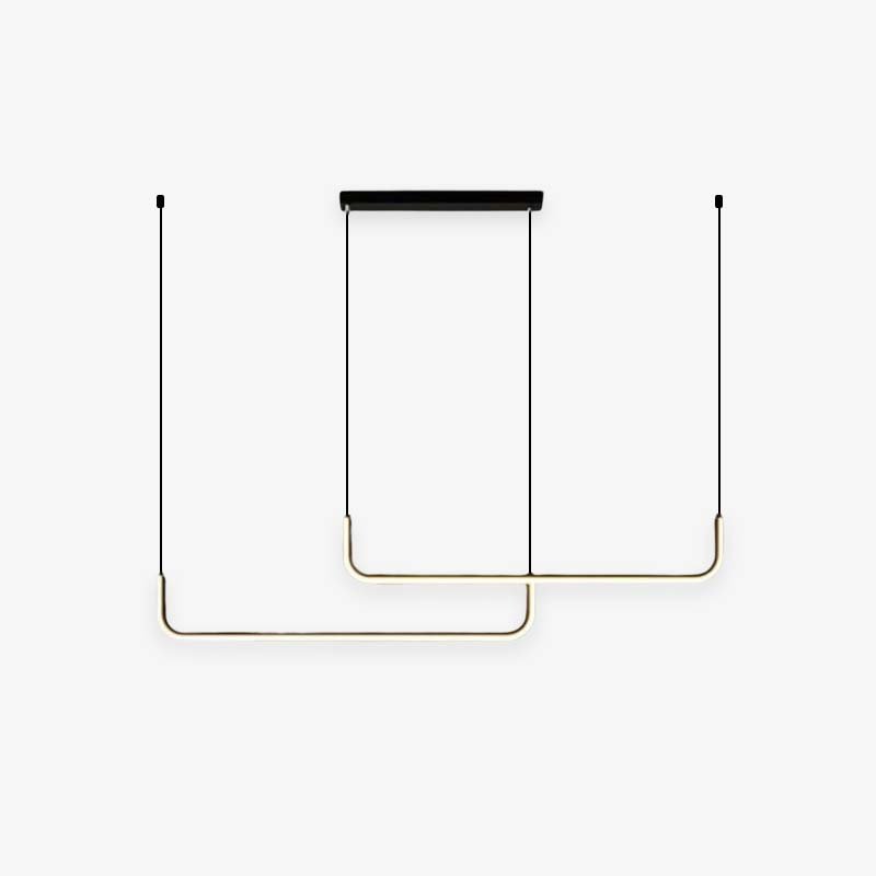 Moderne Metall LED Hängeleuchte mit Doppelrahmen Linear Hero