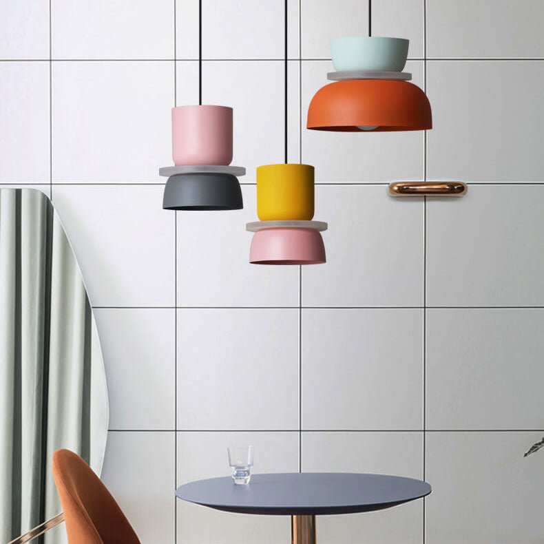 Moderne Metall LED Pendelleuchte im Macaron Stil Lifestyle