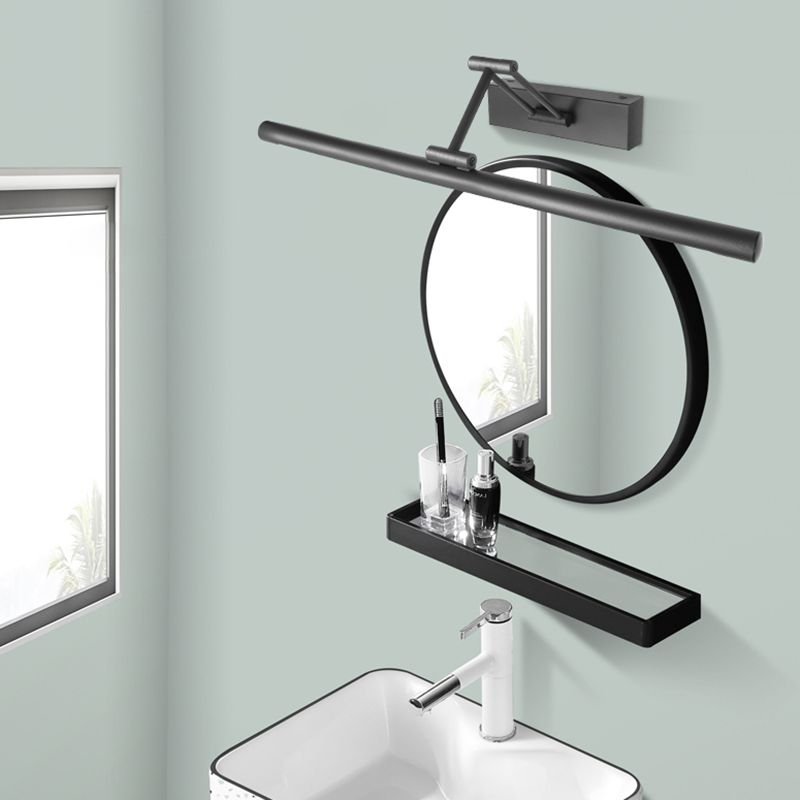 Moderne Metall LED Wandleuchte mit Spiegel Linear Detail