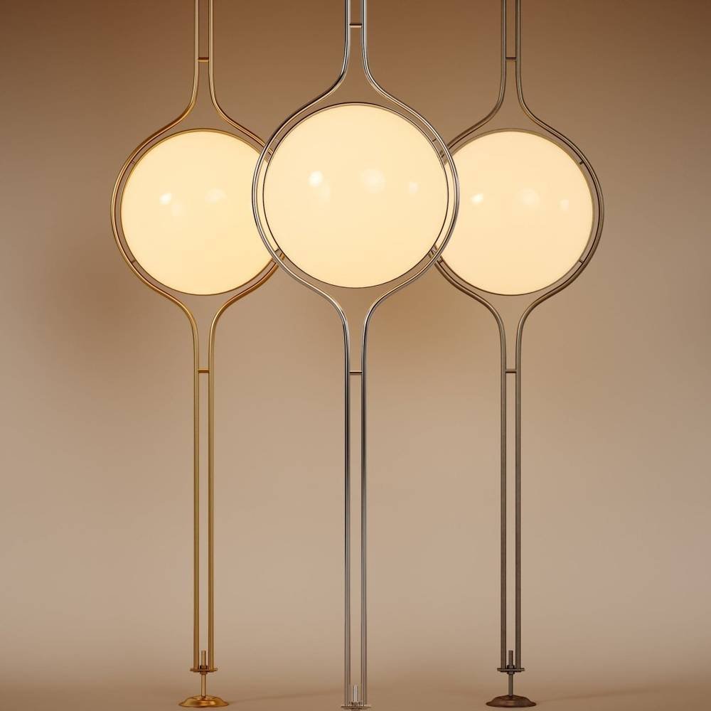 Moderne Metall Stehlampe Boden-Decke mit Kugelschirm Full