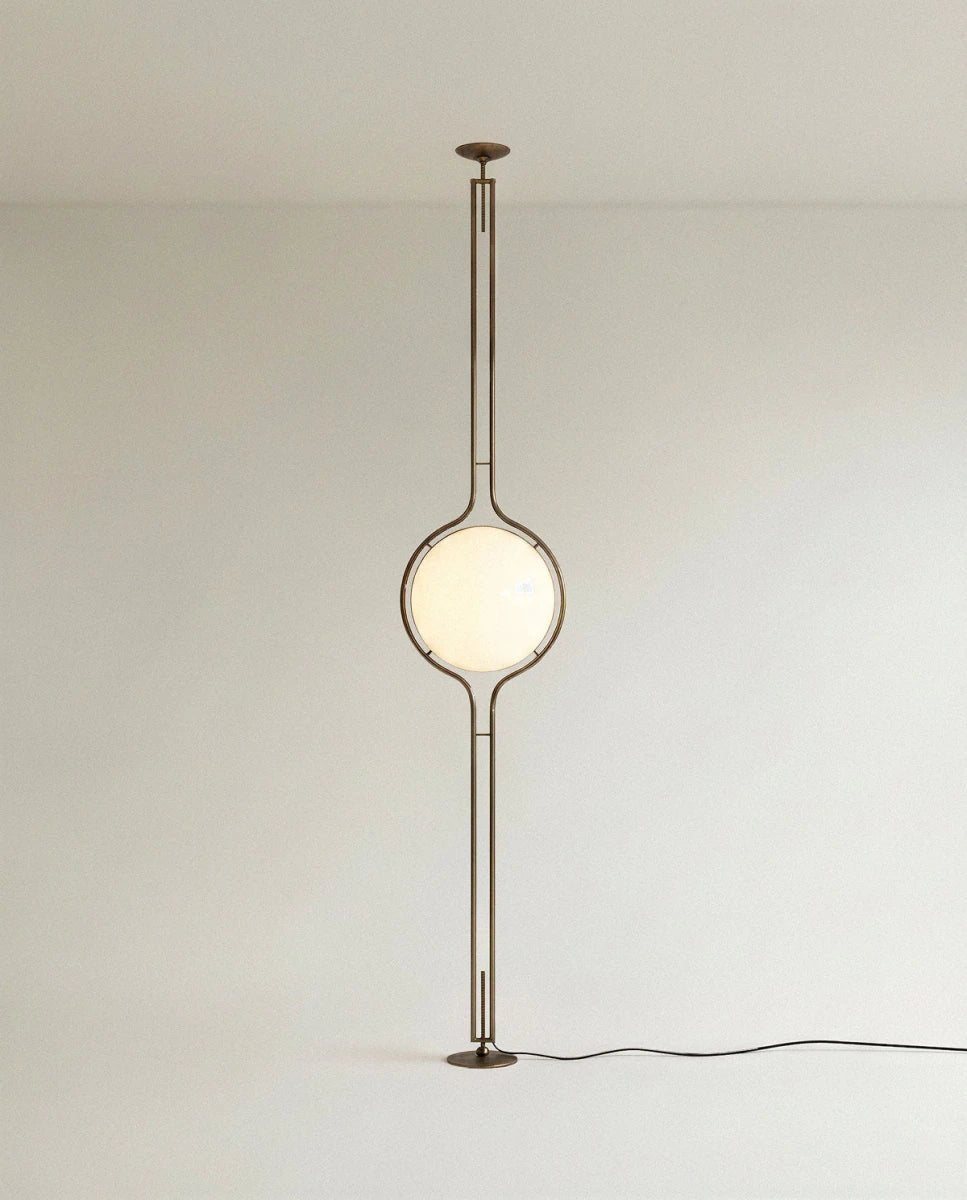 Moderne Metall Stehlampe Boden-Decke mit Kugelschirm Lifestyle