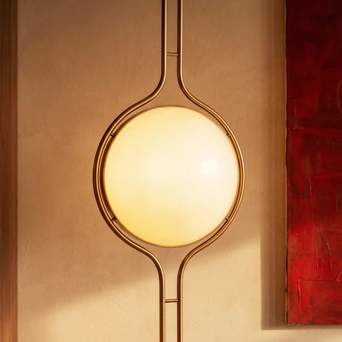 Moderne Metall Stehlampe Boden-Decke mit Kugelschirm View 13